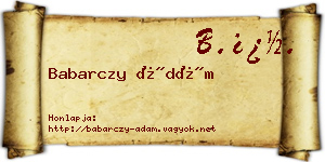 Babarczy Ádám névjegykártya