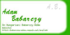 adam babarczy business card