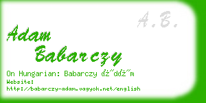 adam babarczy business card